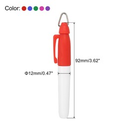 PATIKIL Mini Permanent Markers, 5 Pack Golf Ball Marker Pen with Keychain Clip for Office Meeting Outdoor Activities, 5 Color