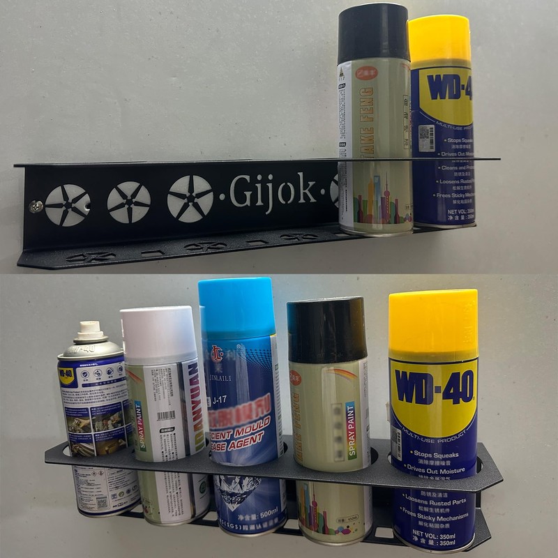 4 Pack Five Cans Wall-Mounted Steel Aerosol Spray Can Holder,