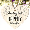 Romantic "And They Lived Happily Ever After" Heart-Shaped Wooden Plaque