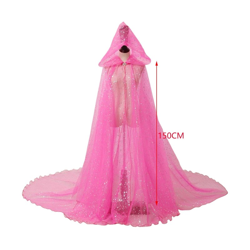 Harilla Women Wedding Tulle Cape with Hood, Elf Cape, Bridal