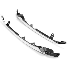 CarFixParts 2pc For Honda Accord 2018-2020 Front Bumper Grille Chrome Molding Headlight Trim