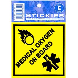 Medical Oxygen On Board Window Sticker