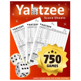  Yatzee Score Pads: Large Print Score Book with Size 8.5 x 11 inches for Scorekeeping