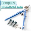 Mr. Pen- Professional Compass for Geometry, Blue with Extra Leads,