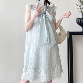 Summer Ribbon Maternity Dress Maternity 2XL