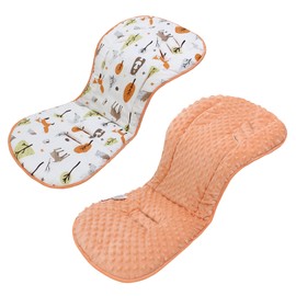 Baby Pushchair Seat Liners,Universal Double-Sided Pram Seat Liner,Baby Stroller Liner Pad Seat Cover Seat Cushion for Toddler Infant,Reversible for Pushchairs & Strollers,37x80cm(Orange Fox)