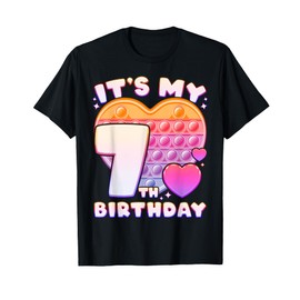 Pop-it Birthday Girl 7 years old, Push it Pop Fidget Bubble T-Shirt