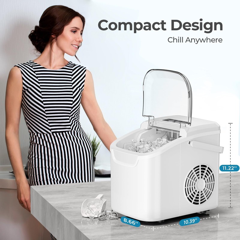 Countertop Ice Maker Machine, 8 Ice Cubes in 6 mins,