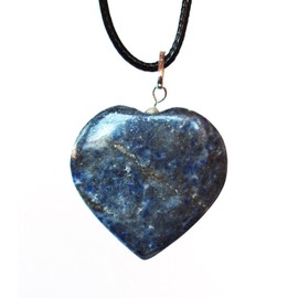 Reiki Energy Charged Lapis Lazuli Crystal Heart Pendant (Beautifully Gift Wrapped)