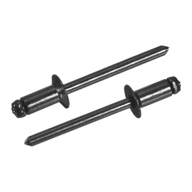 sourcing map 100Pcs 3/16"x3/8" Aluminum Countersunk Blind Rivet, Open-End Type Blind Rivets for DIY, Sheet Metal, Automotive Repairs, Furniture, Boat, and Duct Work (Black)