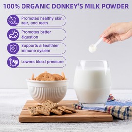 200g Donkey Milk Powder –100% Organic Donkey Milk Formula, Not Easy to Clump –Rich in Whey Protein, Vitamins & Minerals –Gluten-Free, No Additives