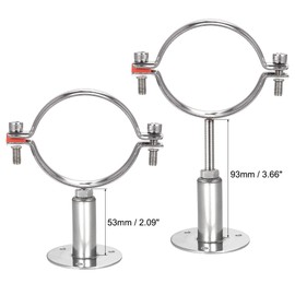 sourcing map Wall Mount Ceiling Mount Pipe Support, 304 Stainless Steel Adjustable Pipe Bracket Clamp for 85-89mm Pipe