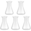 iplusmile 5 Pcs Plastic Flask with Graduations, 50ml Transparent Erlenmeyer