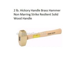 Pittsburgh Professional 2 lb. Hickory Handle Brass Hammer Non Marring Strike Resilient Solid Wood Auto