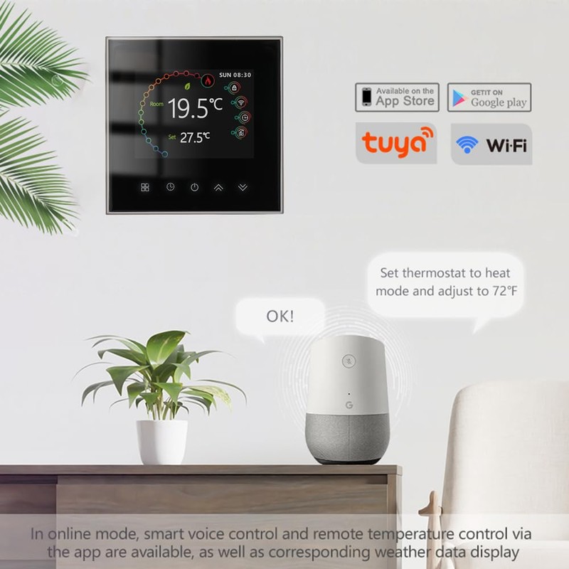 MelkiSmart Wi-Fi Thermostat – 2002 Series Programmable Touchscreen Thermostat Suitable