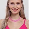 EVER FAITH Boho Flower Necklace Summer Beach Yellow Statement Floral