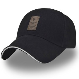 BUZZxSELECTION CAP002 One Point Golf Cap, Simple, Baseball Cap, Men's, Women's, 03. Black