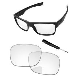 PapaViva Replacement Lenses & Screwdriver for Oakley TwoFace OO9189 - Crystal clear - not polarised