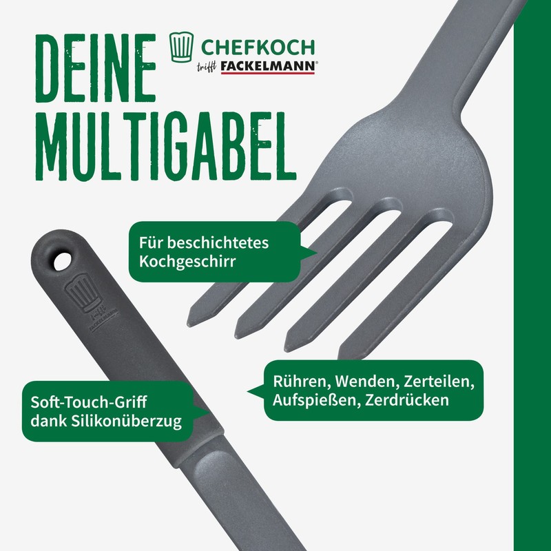 Chefkoch Plastic Multi Fork - Kitchen Fork with Ergonomic Soft