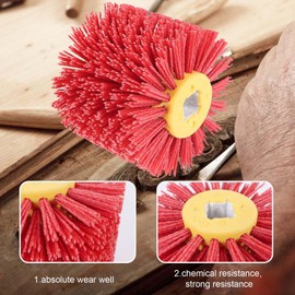 Sanding Brushes: 80 Grit, 100 mm Width - 120 mm Diameter | Suitable for Sanding Roller, Nylon Brush for Satin Machine, Red Abrasive Brush, Bristle Brush, Grit Brush, Wire Drawing Wheel Brush,