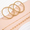 Gold Bracelet Stack Paperclip Bracelet Gold Beaded Bracelets Pearl Stackable