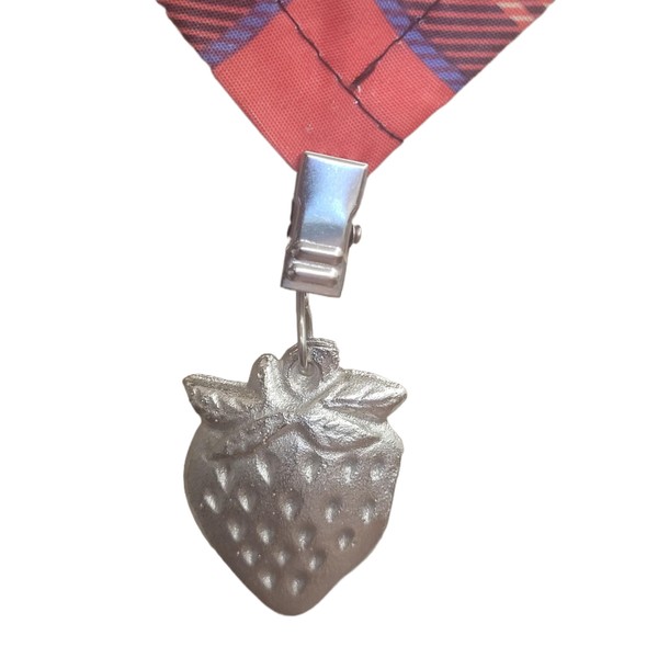 Twofish Home Set of 4 Metallic Strawberry Tablecloth Weights Clips