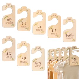 Baby Wardrobe Dividers,8 PCS Baby Clothes Dividers,Wood Baby Age Hanger Dividers from Newborn to 24 Months,Baby Size Dividers for Wardrobe,Baby Closet Dividers
