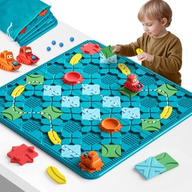 Kids Toys STEM Board Games - Large Size Logical Road Builder Educational Brain Teasers Puzzles Toys, Preschool Learning Montessori Big Board Maze Birthday Gifts Kids Boys Girls Age 4-8 Year Old