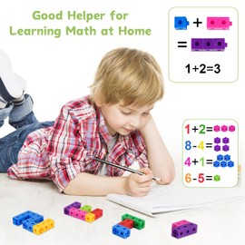 100 Pieces Plug-In Dice, Primary School, Math Math Number Blocks, 10 Colours, Learning Educational Games Gift for Boys and Girls
