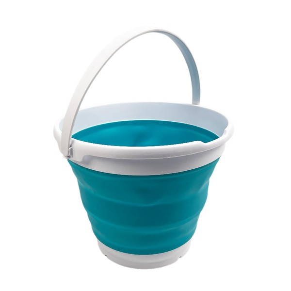 SAMMART Collapsible Plastic Bucket - Foldable Round Tub with Handle
