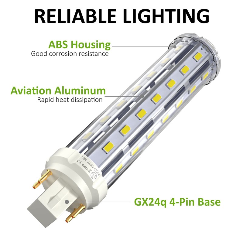 Bonlux 12W GX24Q/G24Q 4-pin Base LED Light Bulb, GX24 LED