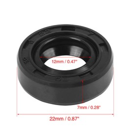 X AUTOHAUX TC Shaft Seal Seal Rubber Double Lip 12 mm x 22 mm x 7 mm for Motorcycle Crankshafts and Hydraulic Pumps