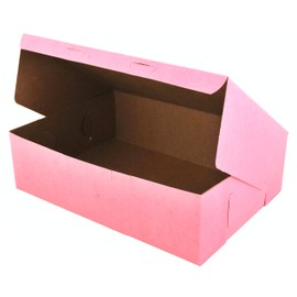 Southern Champion Tray 0890 Pink Paperboard Non-Window Lock-Corner Bakery Box, 14" Length x 10" Width x 4" Height (Case of 100)