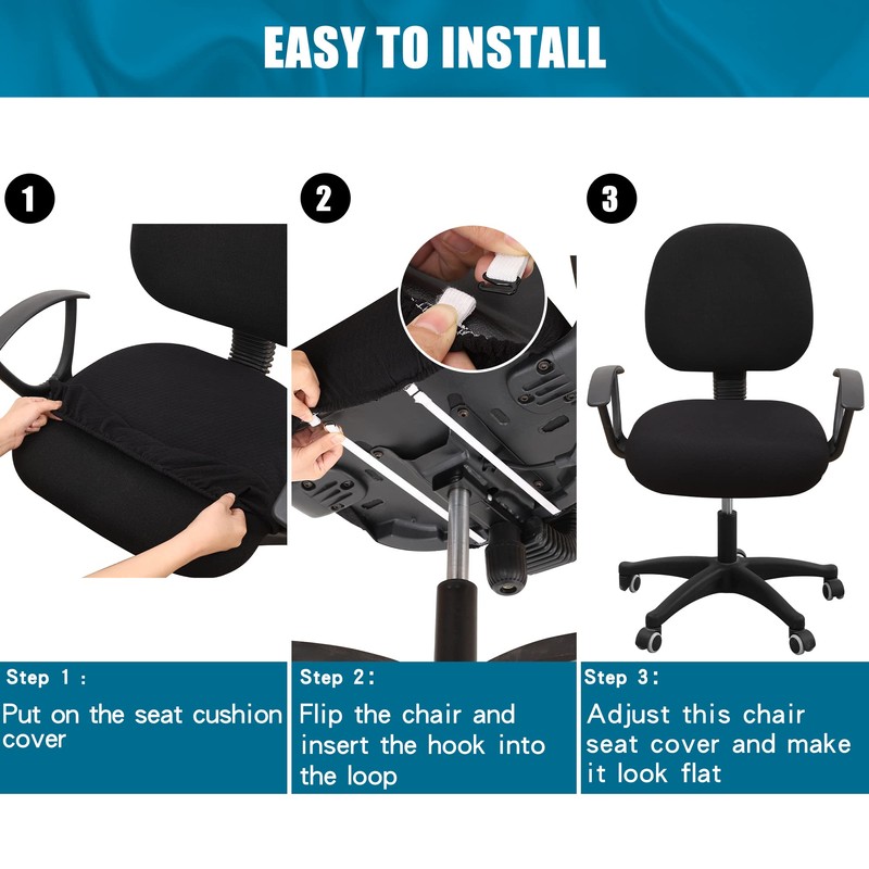 Smiry Stretch Jacquard Office Computer Chair Seat Covers, Removable Washable