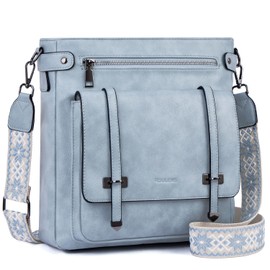 Roulens Crossbody Bags for Women,Multi Pocket Crossbody Purses Vegan Leather Shoulder Handbags Travel Purse Adjustable Strap