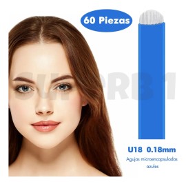Mungqube 60pcs U18 Navajas Microblading Pin Y Lengua De Gato Agujas
