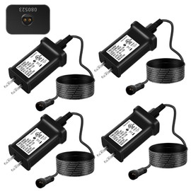 Meonum 4 Pack 29V Class 2 LED Power Supply with 3 Meters 2 Pin Extension Cable, UL Certification Christmas Tree Plug Replacement LED Transformer for LED String Light, Christmas Tree (TS-13W29V)