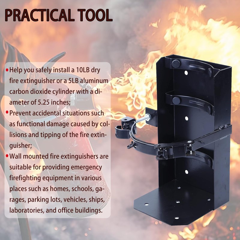 Heavy Duty Fire Extinguisher Vehicle Bracket for 10lb Dry and/or