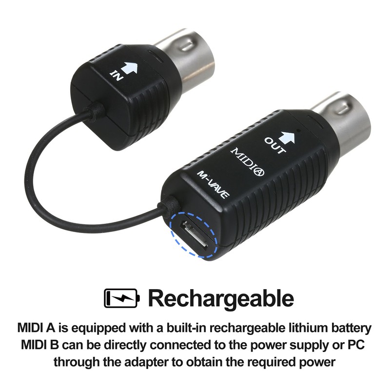 M-VAVE MS1 Mini Wireless Transmission System MIDI System MIDI Wireless