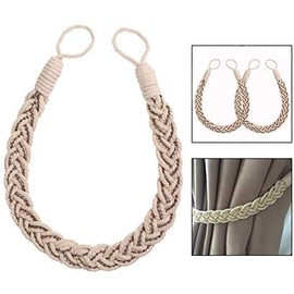 Xrten Pack of 2 Curtain Tiebacks, Tiebacks Rope, Braided Curtain Rope Tiebacks, Decorative Curtain Holdbacks