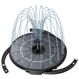 AISITIN DIY Solar Fountain Pump for Water Feature with 3.9ft Cord, Solar Bird Bath Fountain with 6 Nozzles, Solar Powered Water Floating Fountain for Bird Bath, Garden, Ponds Fish Tank, Outdoor