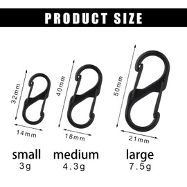 15pcs Zipper Clip Theft Deterrent, Backpack Zipper Lock Clip Quick Disconnect Carabiner Clip Keeps Zippers Closed Keychain Locking Clip Dual Wire Gate Clip for Camping Outdoor (Black, 3 Sizes)