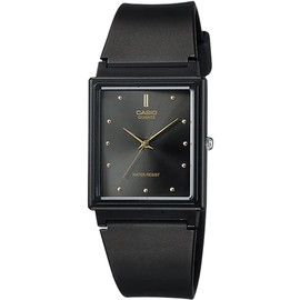 Casio Analog Wristwatch, Urethane Strap, Rectangular Face, Men's Overseas Model, Black, Simple