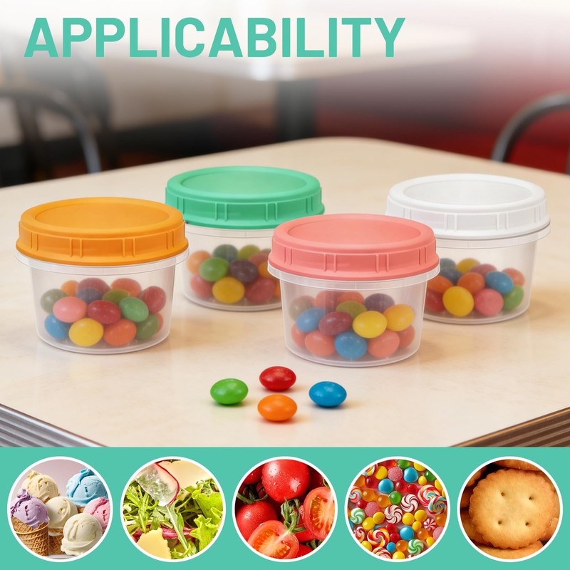 ISUSSER 12 Pack Freezer Containers with Screw On Lids, 6oz