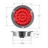 Partsam 4Pcs 4" Round Red LED Stop Turn Tail Lights