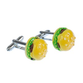 Miniblings Hamburger Cuff Links Cufflinks Buttons + Box Cheeseburger Burger Fast Food