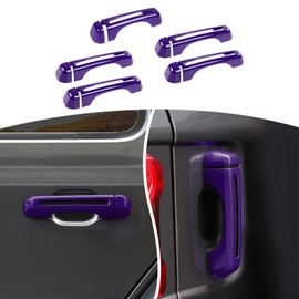 JOSHELA for Jeep JL Tailgate Door Handle Cover Trim Fit for Jeep Wrangler JL JLU 2018 up 4DR Purple Exterior Accessories 5pcs