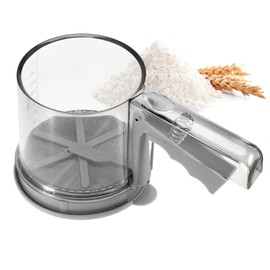 Dajidafu Powdered Sugar Shaker, Powdered Sugar Mill, Flour Sieve, Stainless Steel Flour Shaker, Dusting Sugar Shaker, Flour Sieve, One-Handed Powder, Dusting Sugar Mill for Flour, Almond Powder and