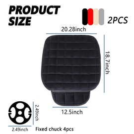 2PCS Car Seat Cushion,[Autumn Winter Car Essentials] Soft Plush Car Seat Covers with Storage Pocket for Comfortable Driving,Universal Car Interior Accessories Memory Foam Seat Cushion (Black)