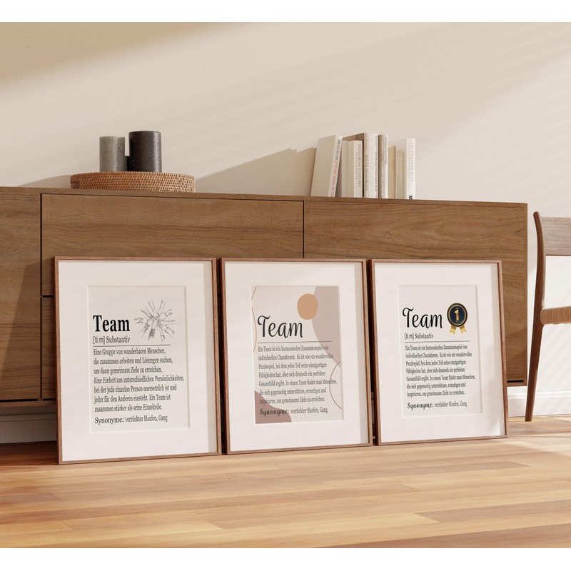 PURESIZE DIN A4 Desk Decoration or Wall Decoration with Team